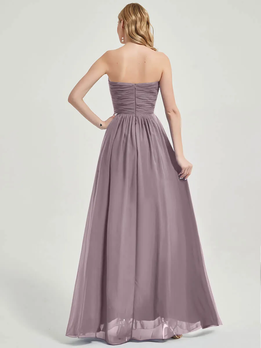 Dusk Sweetheart Strapless Chiffon Maternity Maxi Bridesmaid Dress