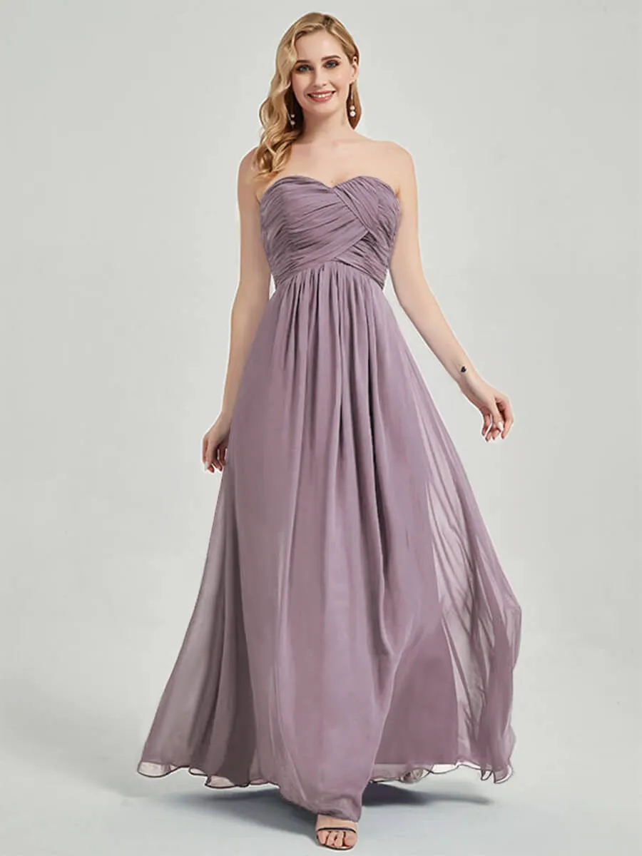 Dusk Sweetheart Strapless Chiffon Maternity Maxi Bridesmaid Dress