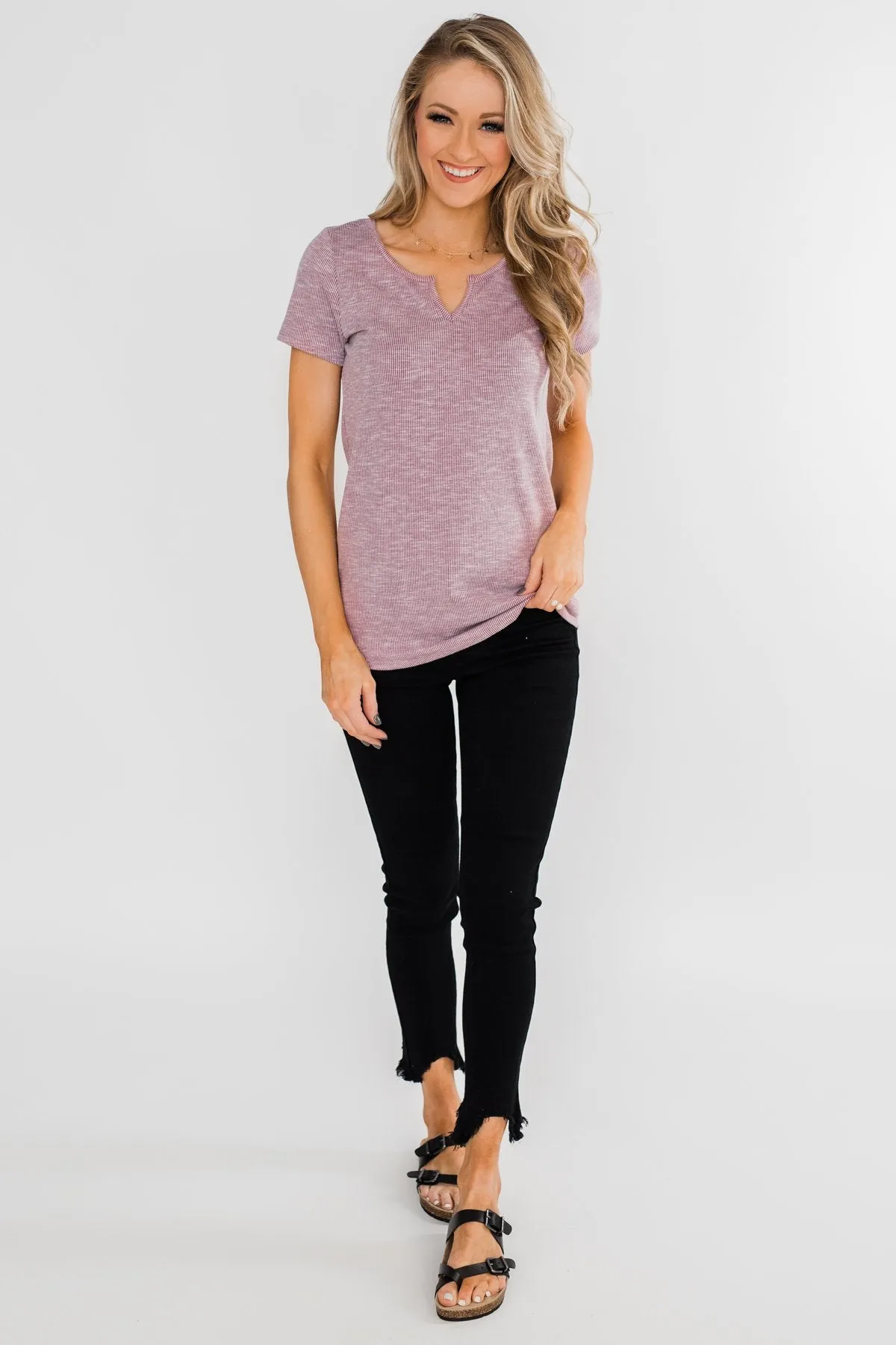 Dusty Purple Notch Top