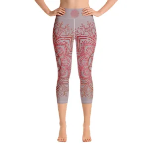 Earth Star Chakra Mandala Capri Leggings by Goddess Swag