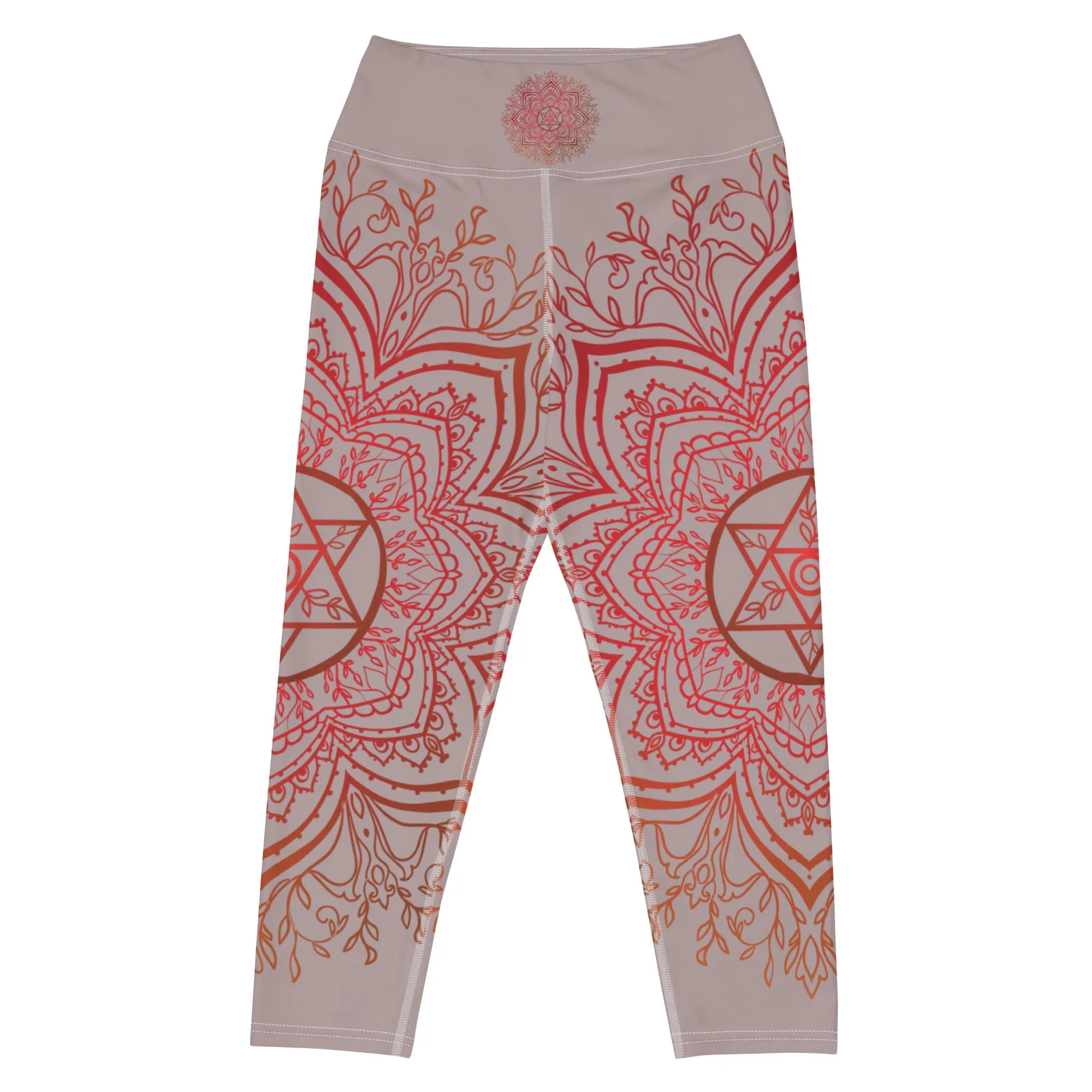Earth Star Chakra Mandala Capri Leggings by Goddess Swag