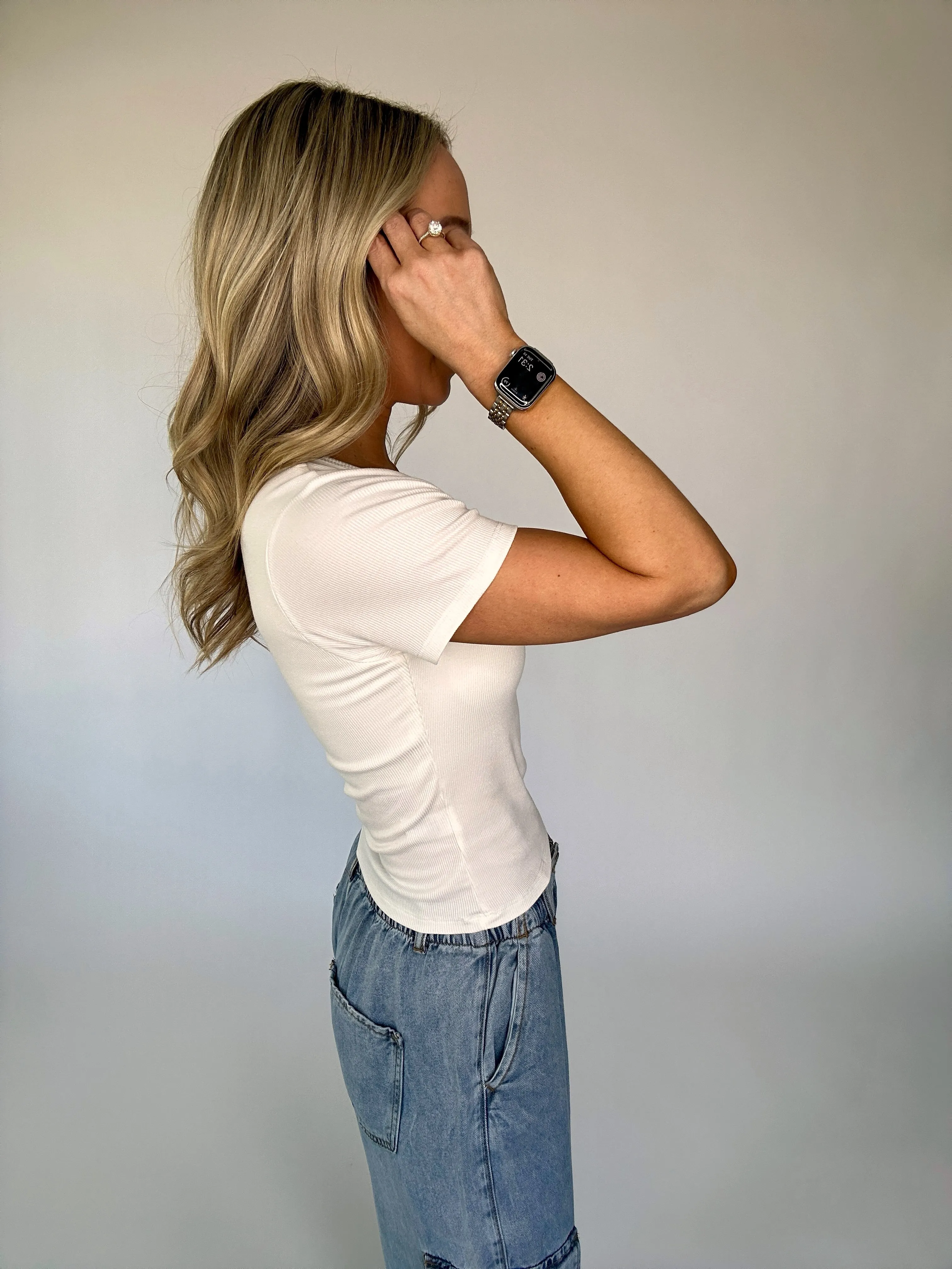 Easy Living Built In Bra Top - Off White