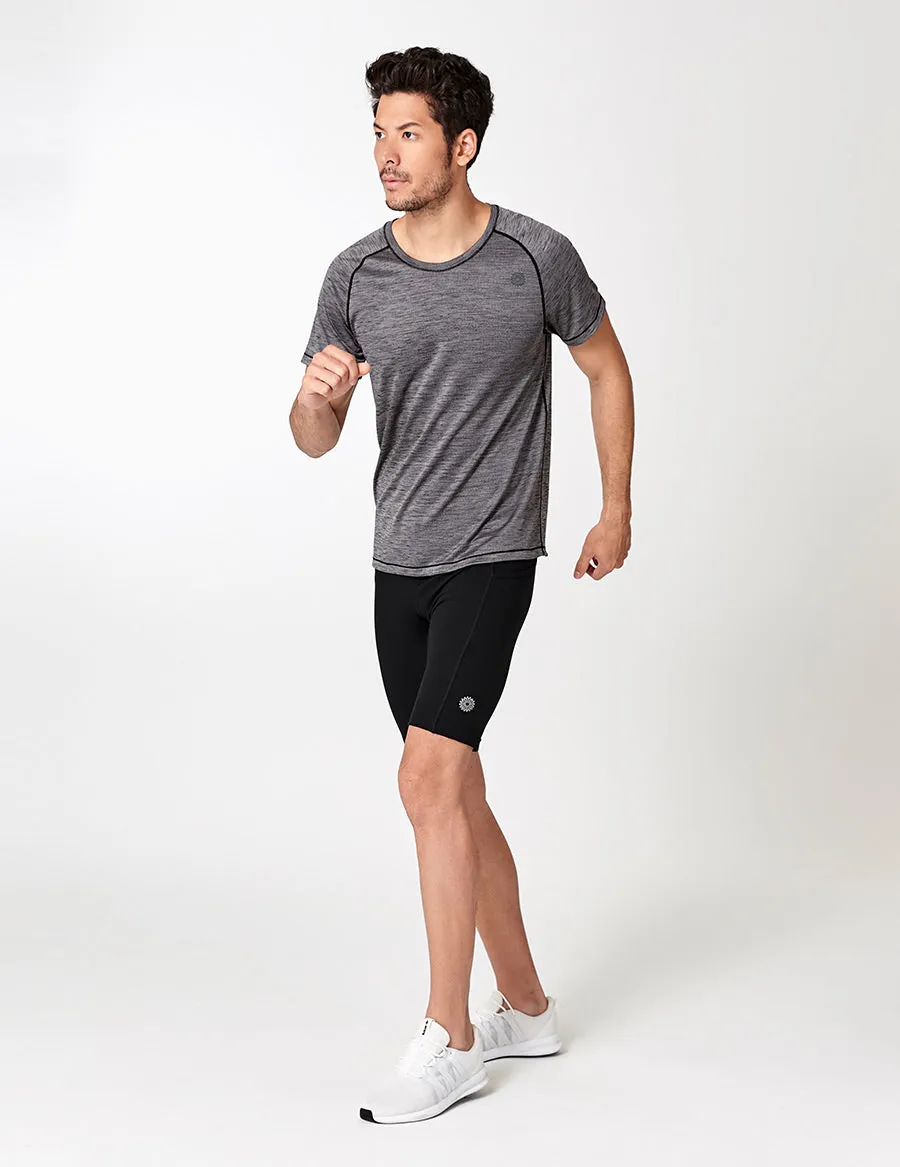easyoga LA-VEDA Men's Fitted Tee - X04 Black/M-Gray