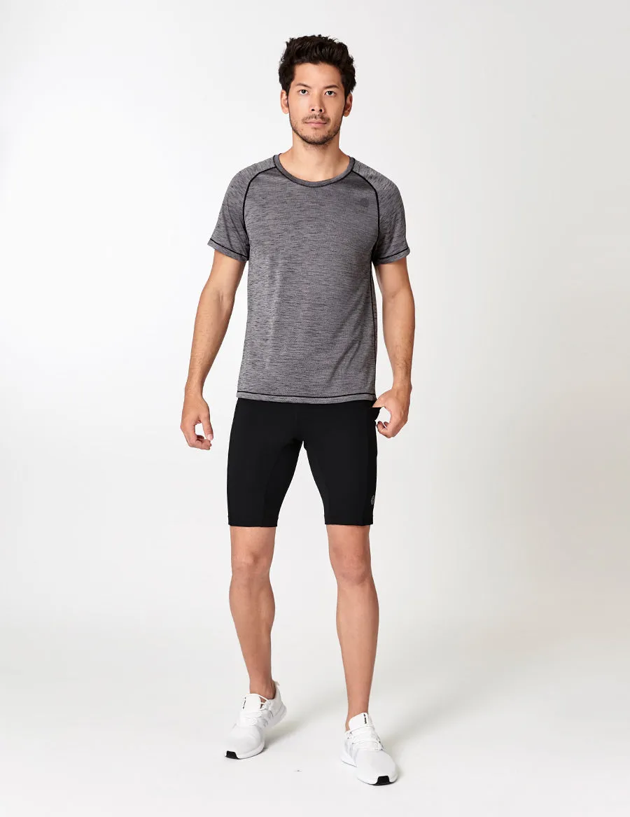 easyoga LA-VEDA Men's Fitted Tee - X04 Black/M-Gray