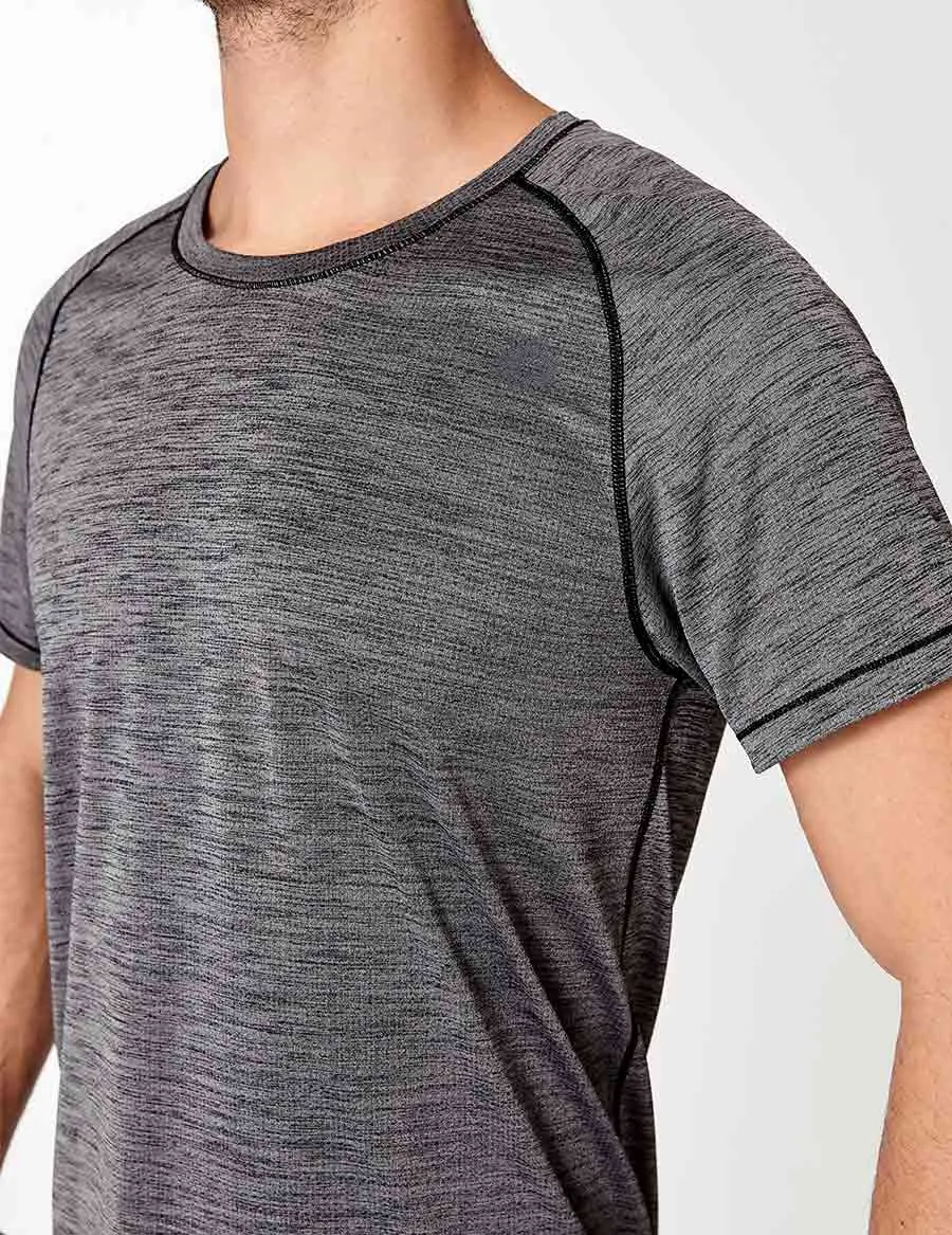 easyoga LA-VEDA Men's Fitted Tee - X04 Black/M-Gray