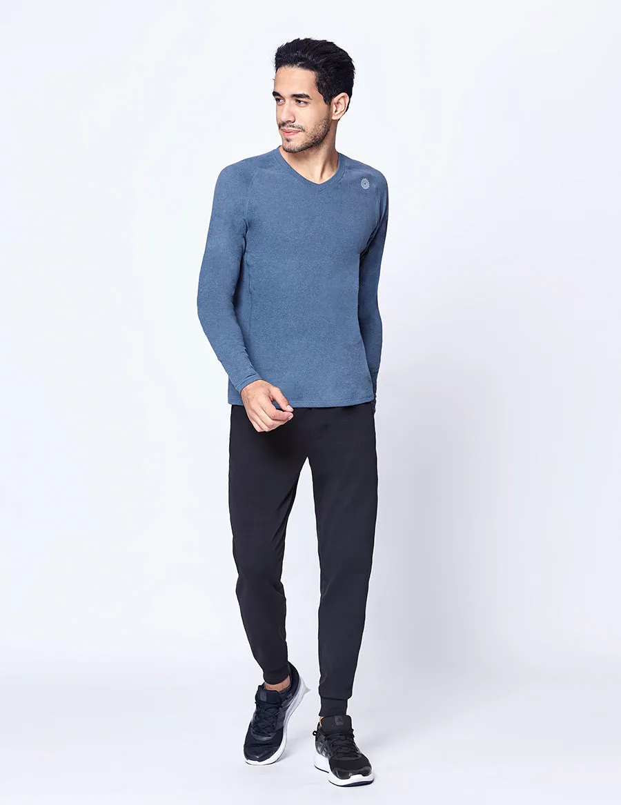 easyoga LESPIRO Men's Casual Long Sleeve - M33 M-Ink Blue