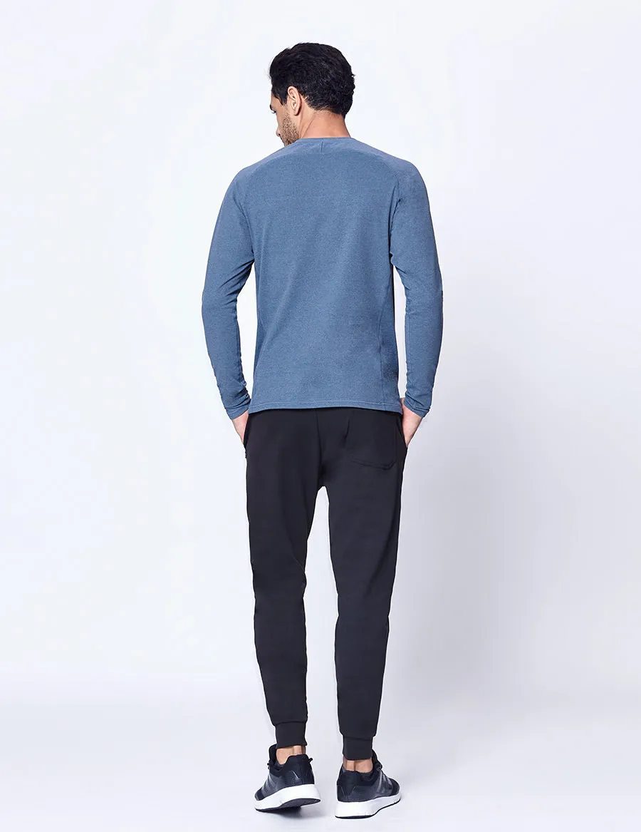 easyoga LESPIRO Men's Casual Long Sleeve - M33 M-Ink Blue