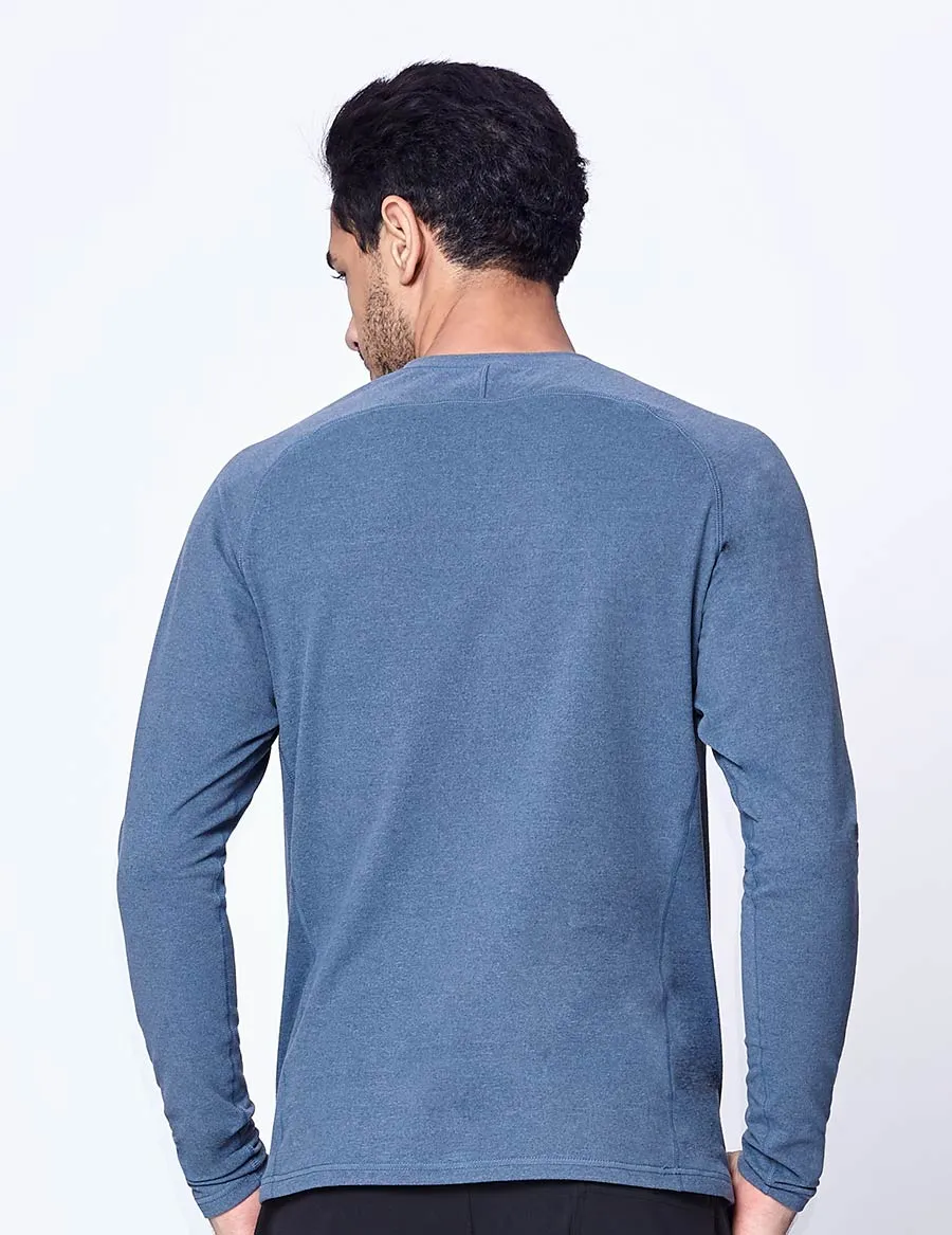 easyoga LESPIRO Men's Casual Long Sleeve - M33 M-Ink Blue