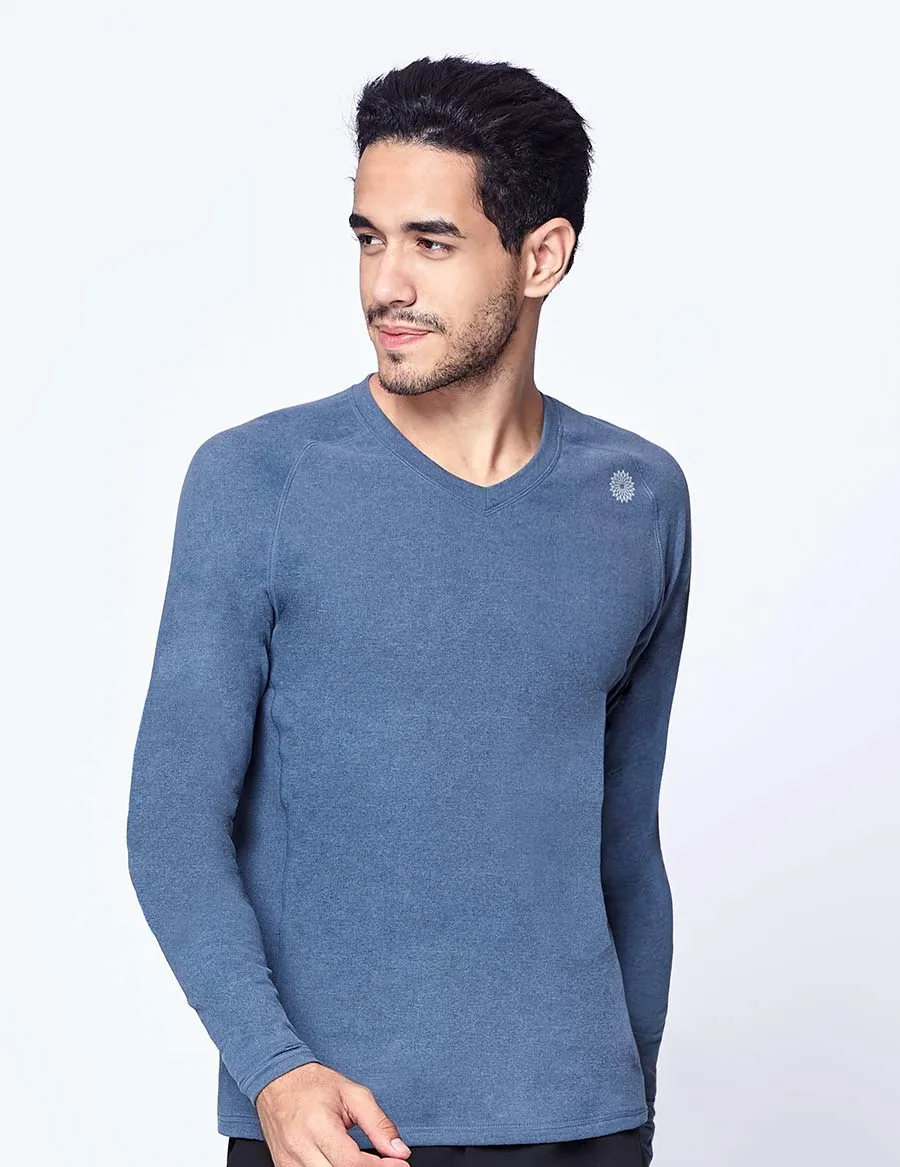 easyoga LESPIRO Men's Casual Long Sleeve - M33 M-Ink Blue