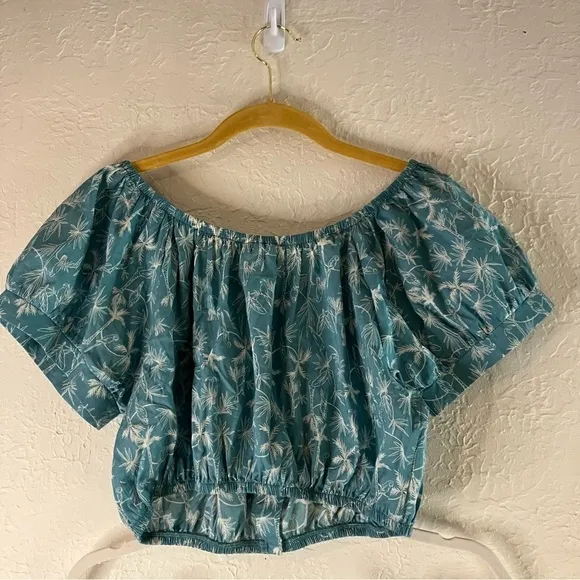 Eberjey Harper Crop Top And Nellie Ruffle Mini Skirt in Blue Ocean Bay Sand