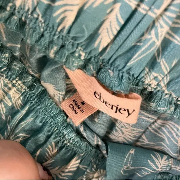 Eberjey Harper Crop Top And Nellie Ruffle Mini Skirt in Blue Ocean Bay Sand