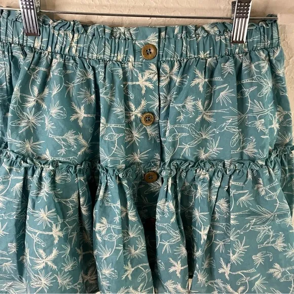 Eberjey Harper Crop Top And Nellie Ruffle Mini Skirt in Blue Ocean Bay Sand