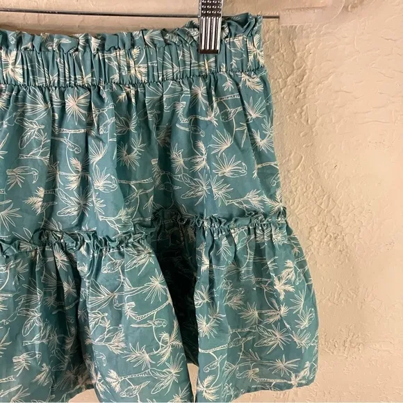 Eberjey Harper Crop Top And Nellie Ruffle Mini Skirt in Blue Ocean Bay Sand