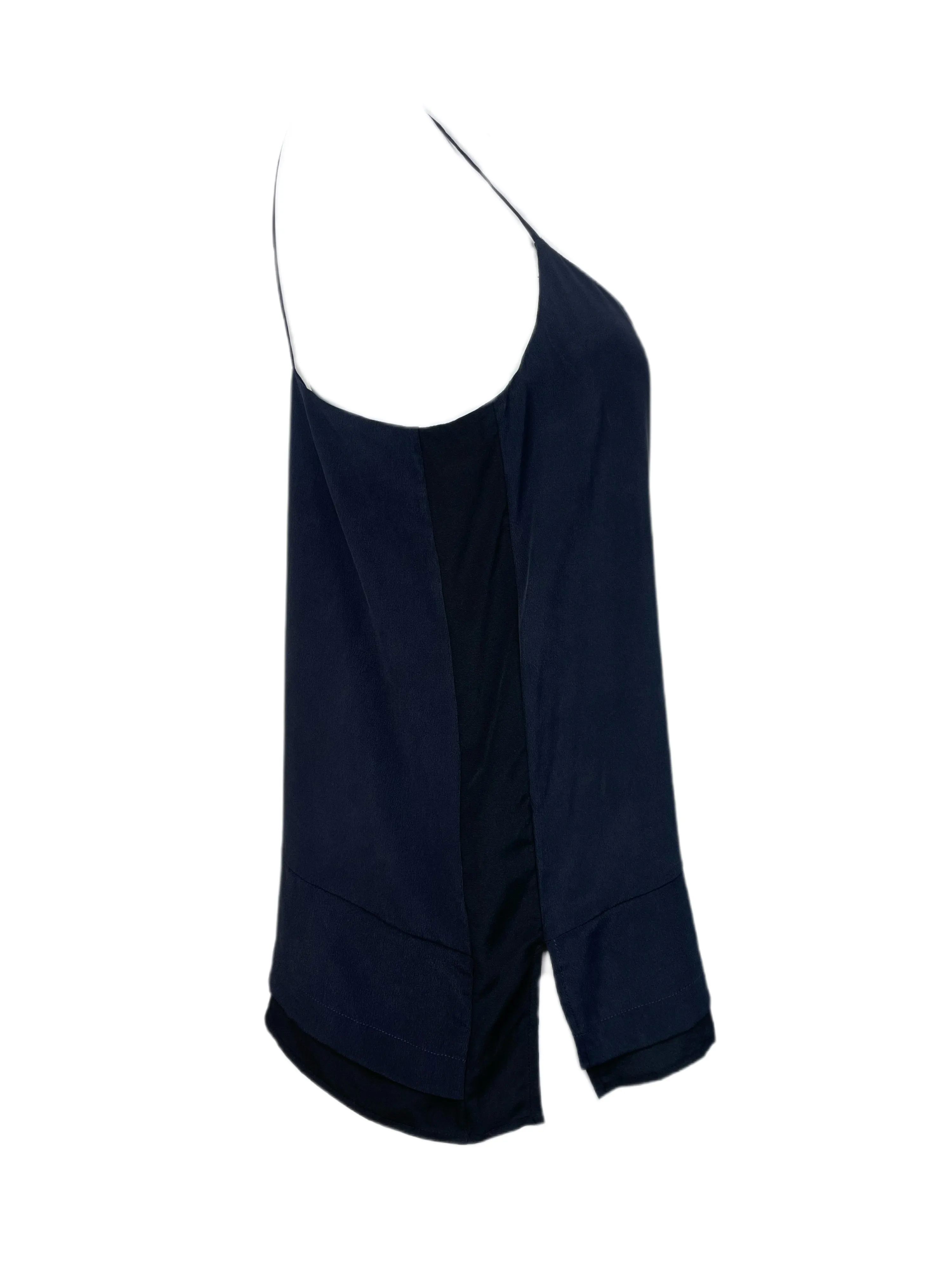 ECRU Women's Navy Black Round Neck Casual Top #3226 S NWT