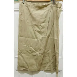 Eileen Fisher Organic Linen Skirt - Beige Midi Skirt - Small