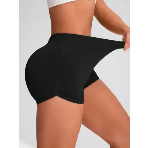 Elastic Dusty Blue and Black Waist Active Shorts