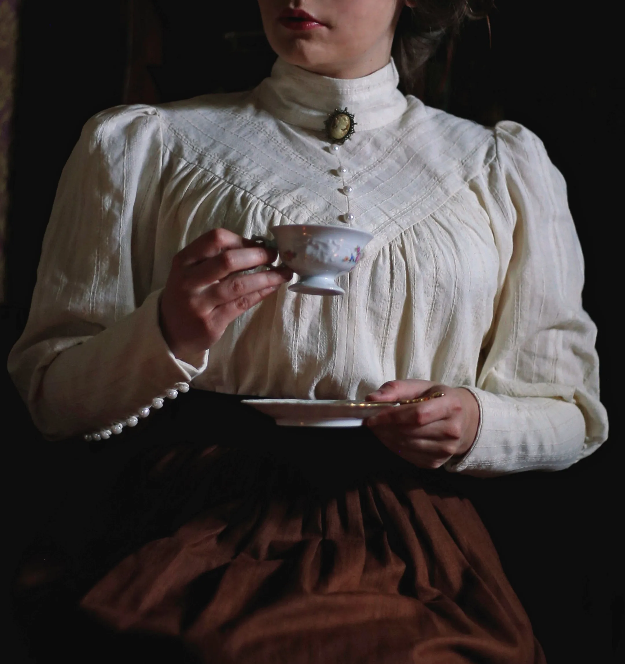 Elegant Edwardian Blouse (real pearls)