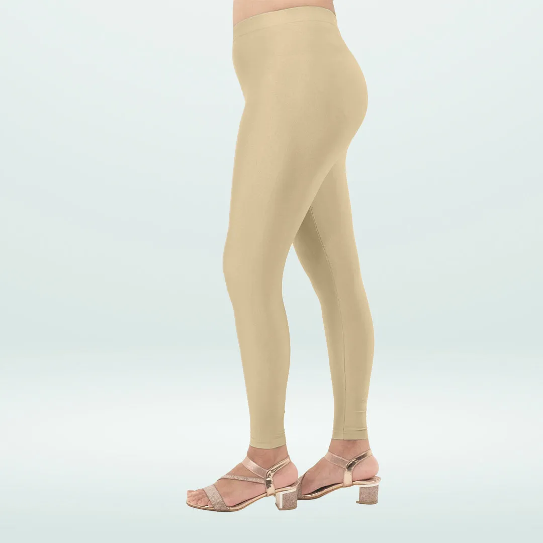 Elegant Shimmer Ankle-Length Leggings for Everyday Wear - New Skin