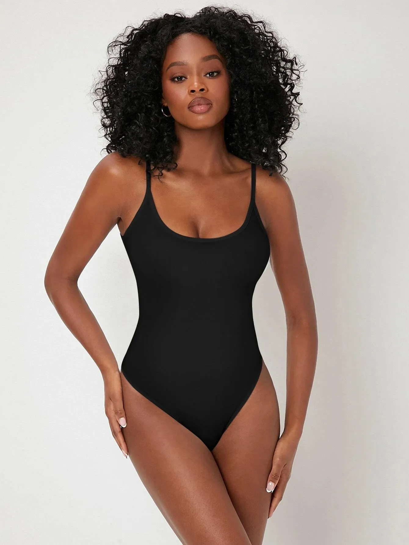 Elegant Solid Scoop Neck Bodysuit | Flattering & Comfortable Fit