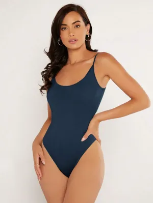 Elegant Solid Scoop Neck Bodysuit | Flattering & Comfortable Fit