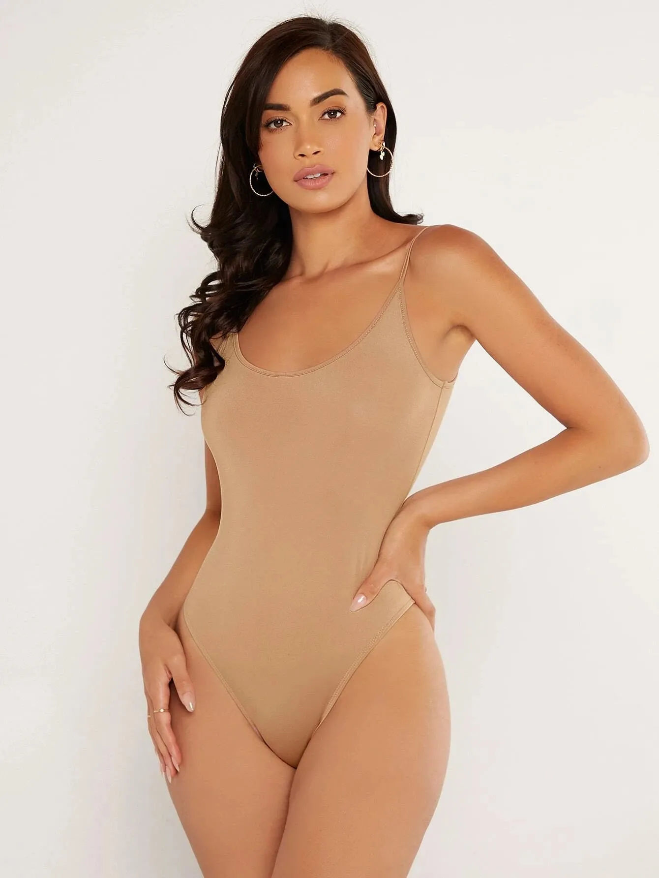 Elegant Solid Scoop Neck Bodysuit | Flattering & Comfortable Fit