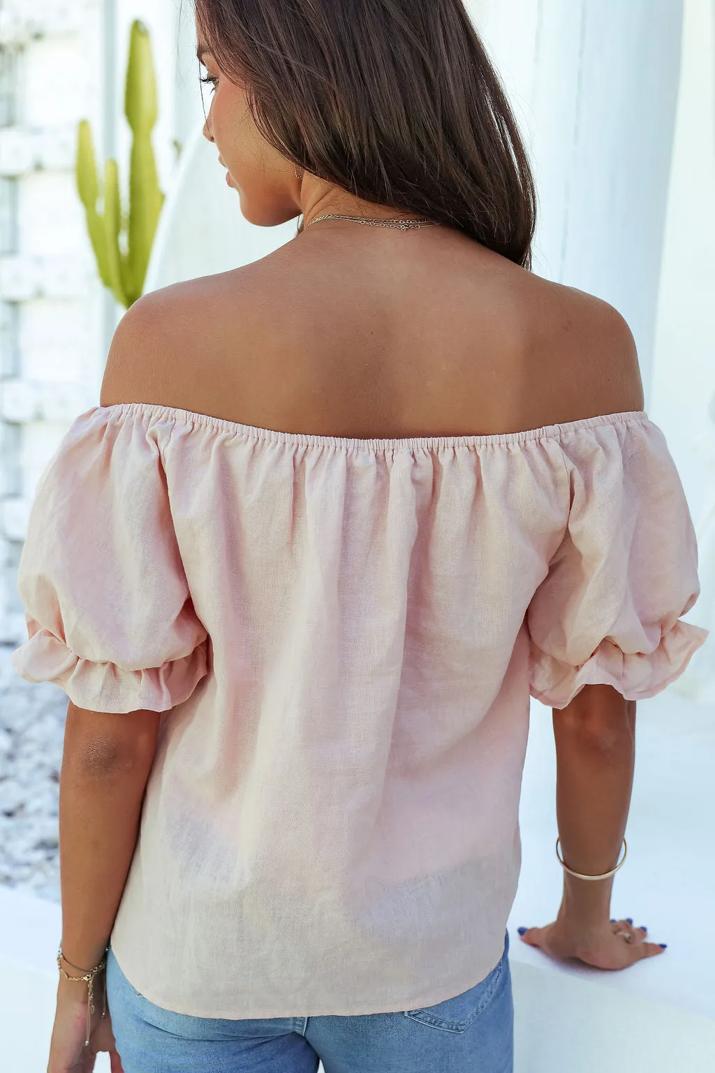 Elka Off Shoulder Top - Pink
