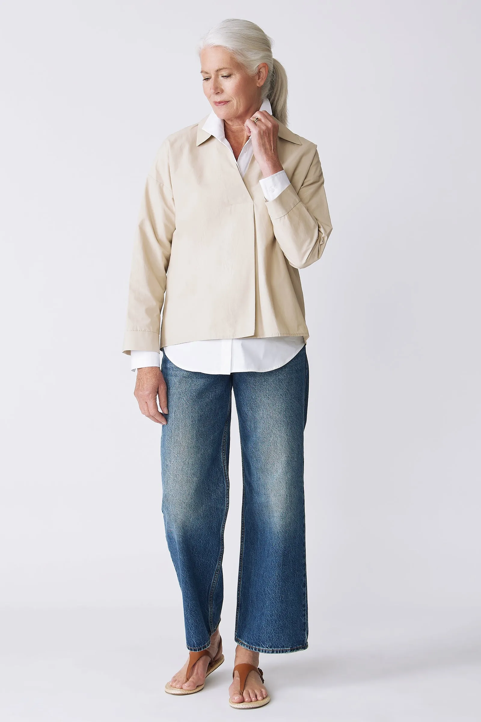 Emma Collared Kimono - Classic Khaki