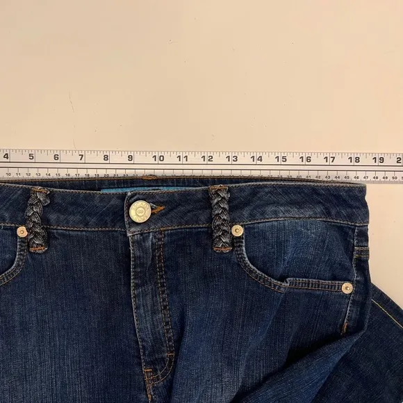ESCADA Sport Kate Bootcut Jeans Dark Wash Braided Belt Loops Italy Sz 46 Vintage