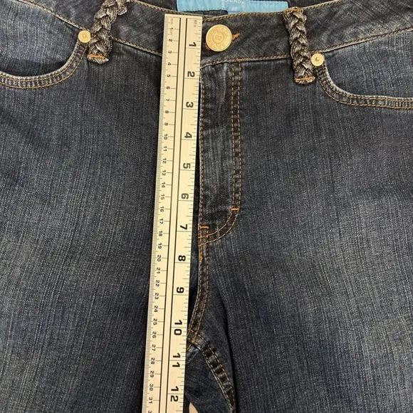 ESCADA Sport Kate Bootcut Jeans Dark Wash Braided Belt Loops Italy Sz 46 Vintage