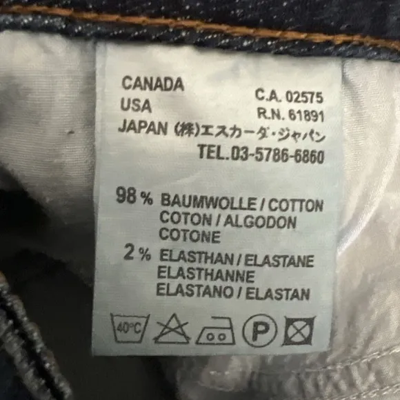 ESCADA Sport Kate Bootcut Jeans Dark Wash Braided Belt Loops Italy Sz 46 Vintage