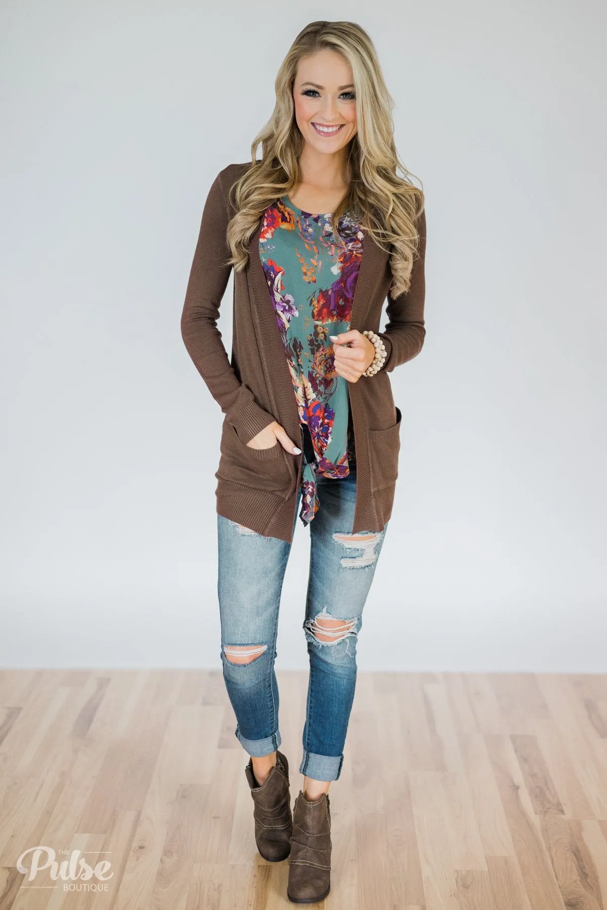 Essential Cardigan- Brown