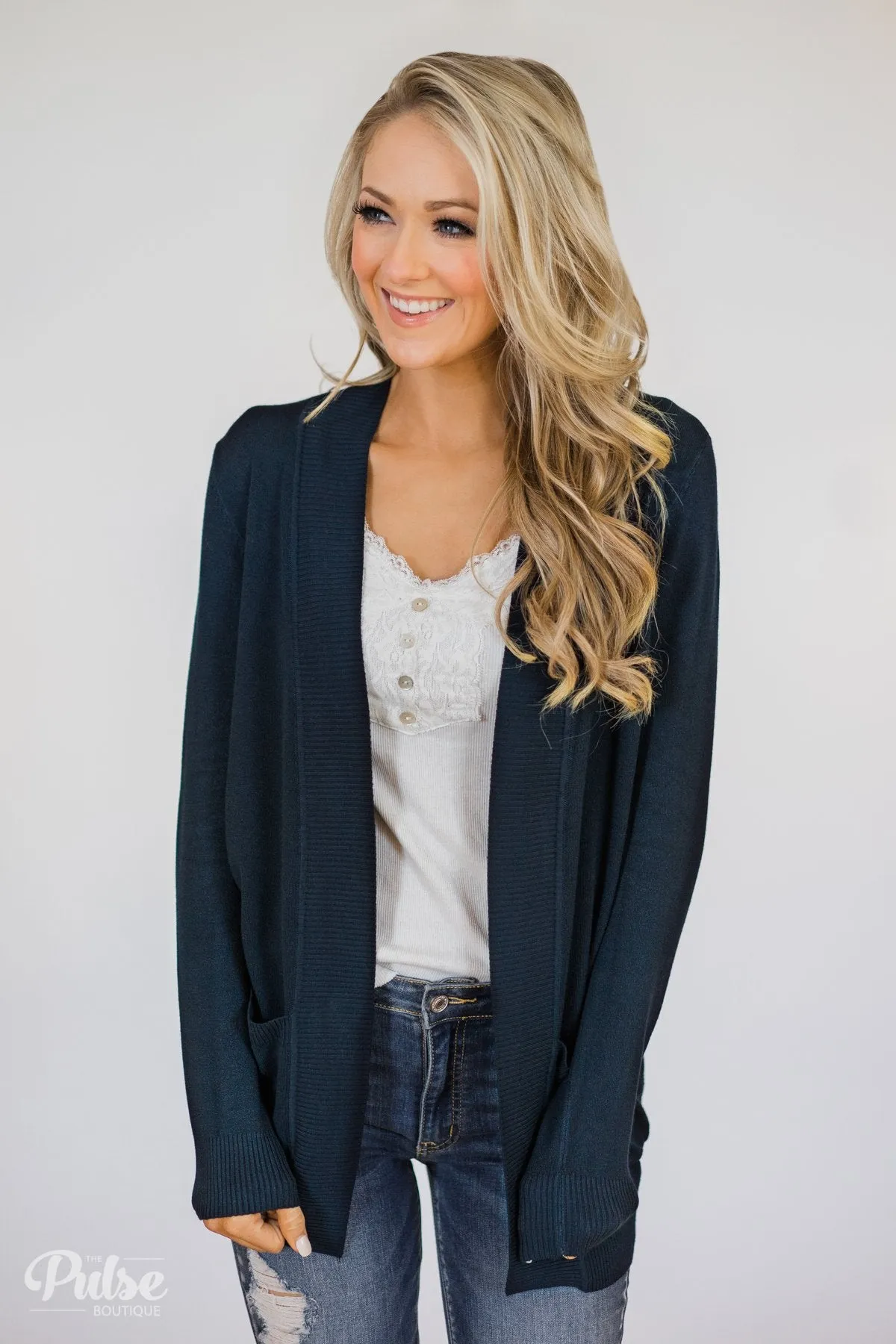 Essential Cardigan- Navy