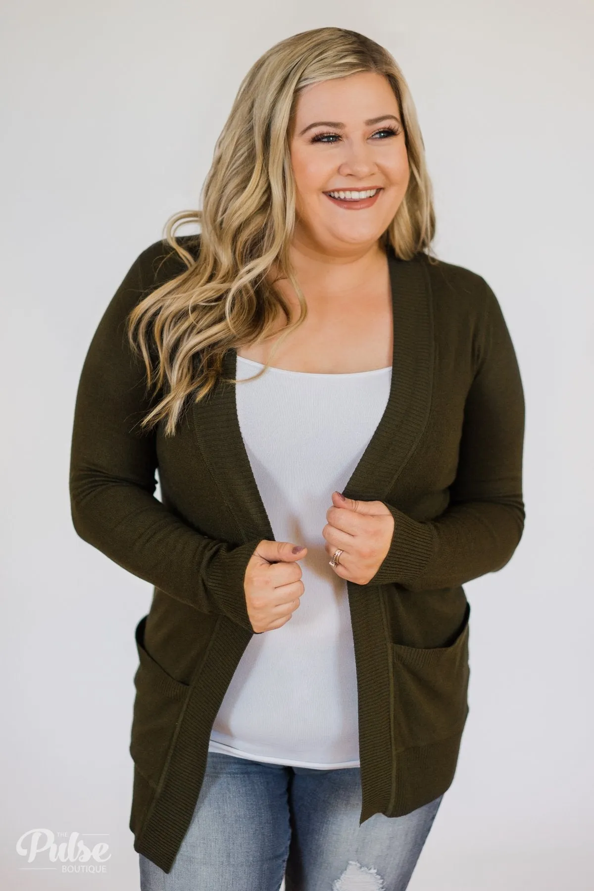 Essential Cardigan- Olive