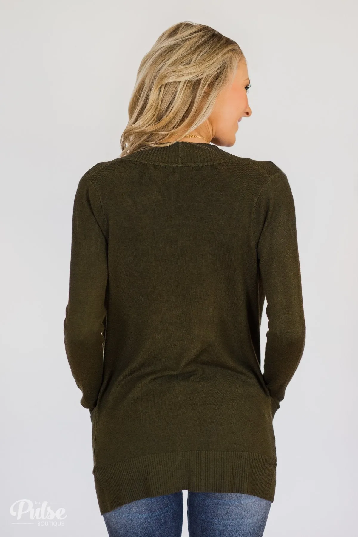 Essential Cardigan- Olive