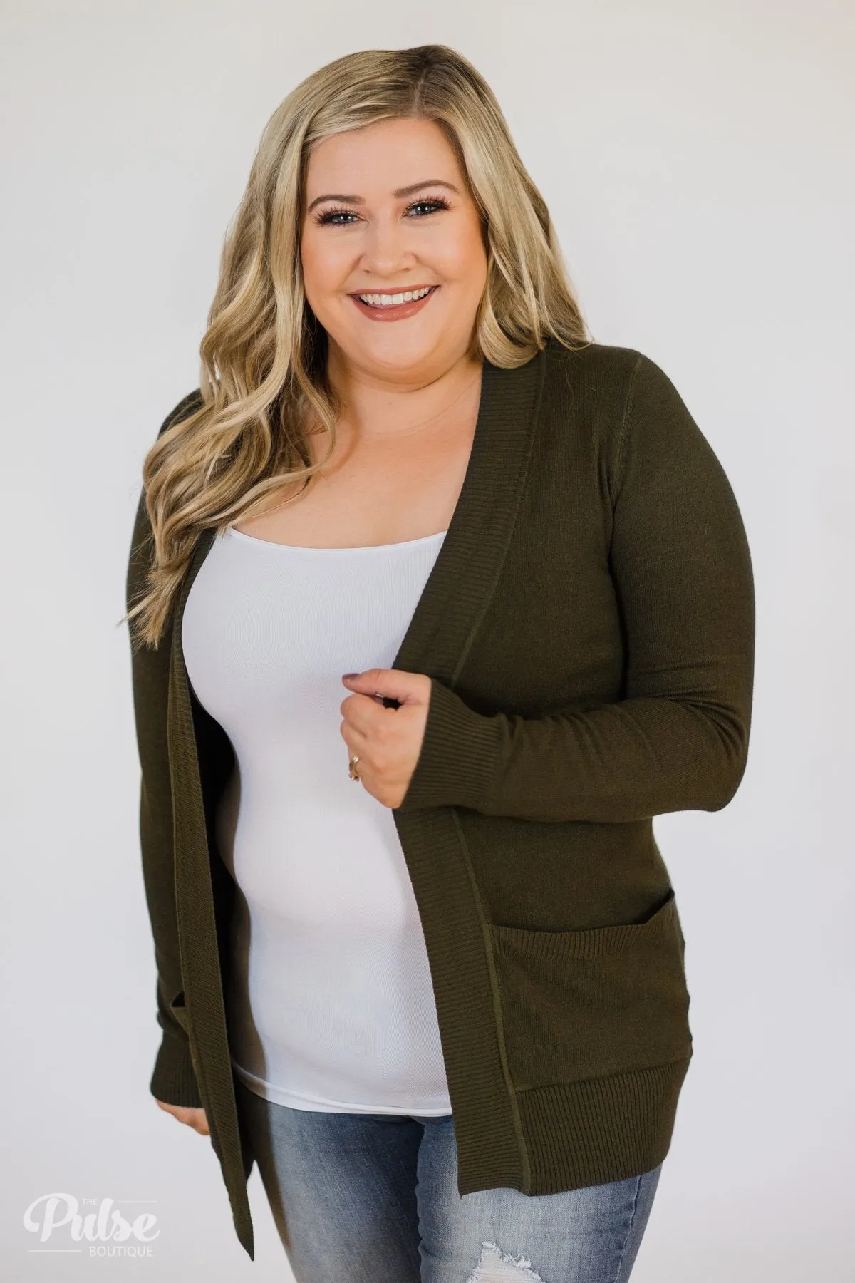 Essential Cardigan- Olive