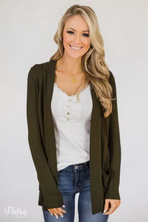Essential Cardigan- Olive