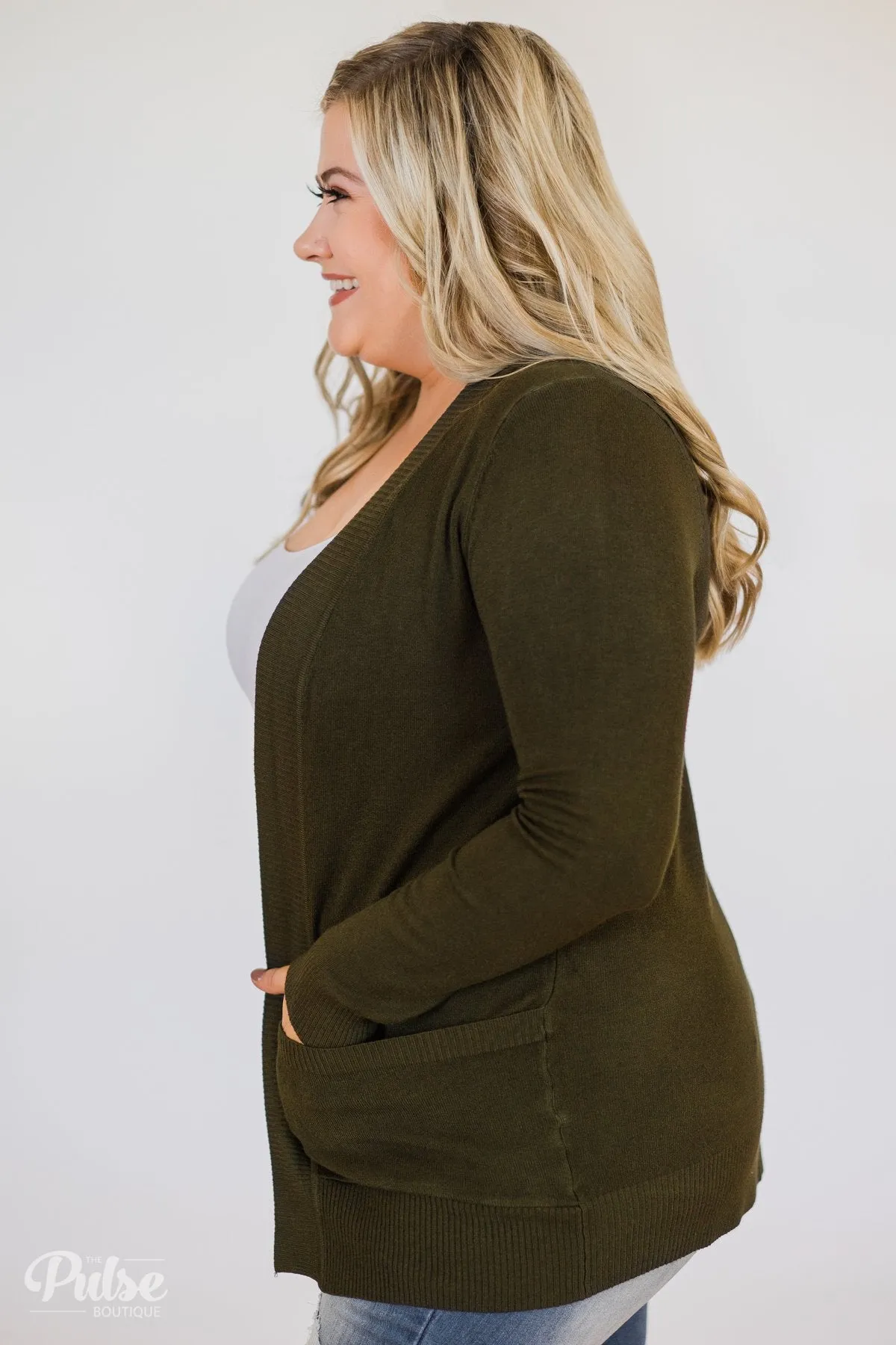 Essential Cardigan- Olive