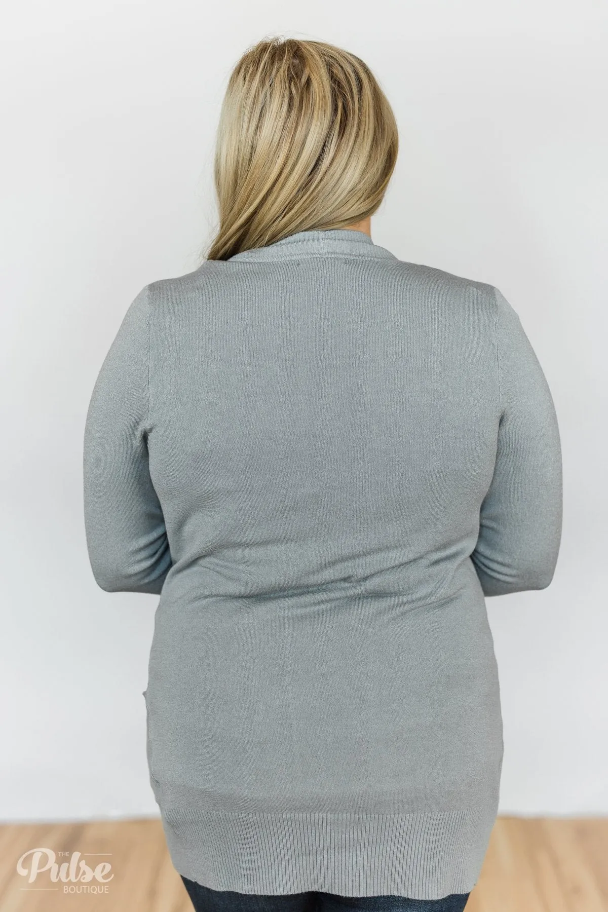 Essential Cardigan- Silver/Grey