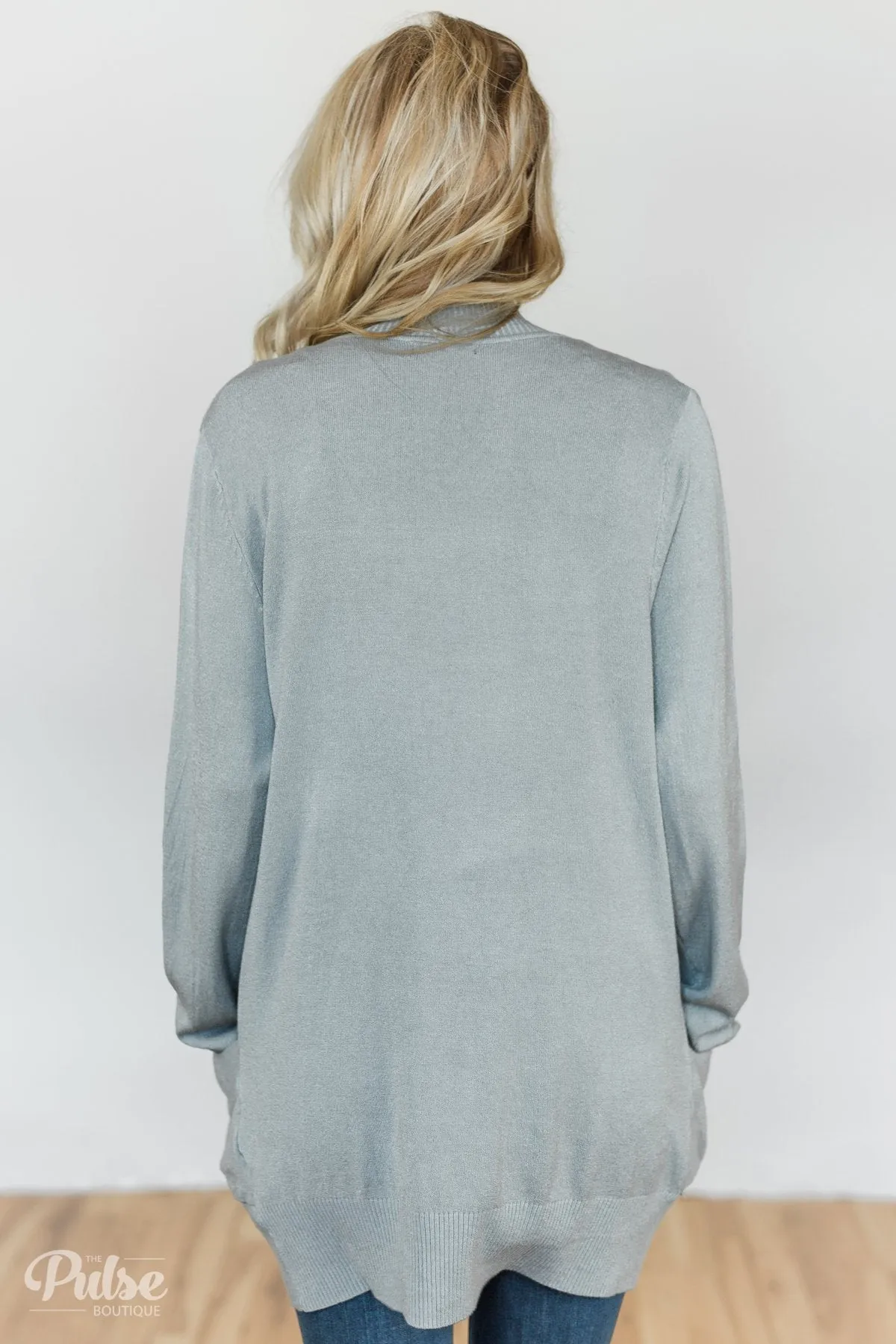 Essential Cardigan- Silver/Grey