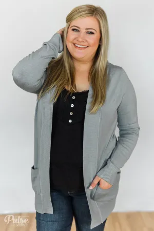 Essential Cardigan- Silver/Grey