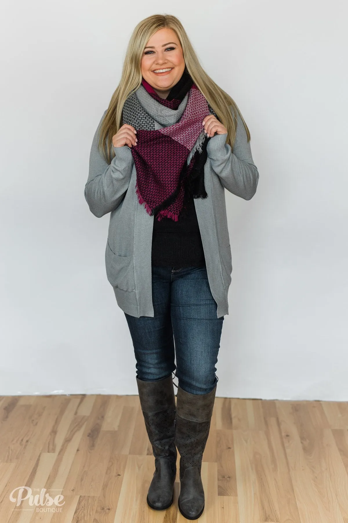Essential Cardigan- Silver/Grey