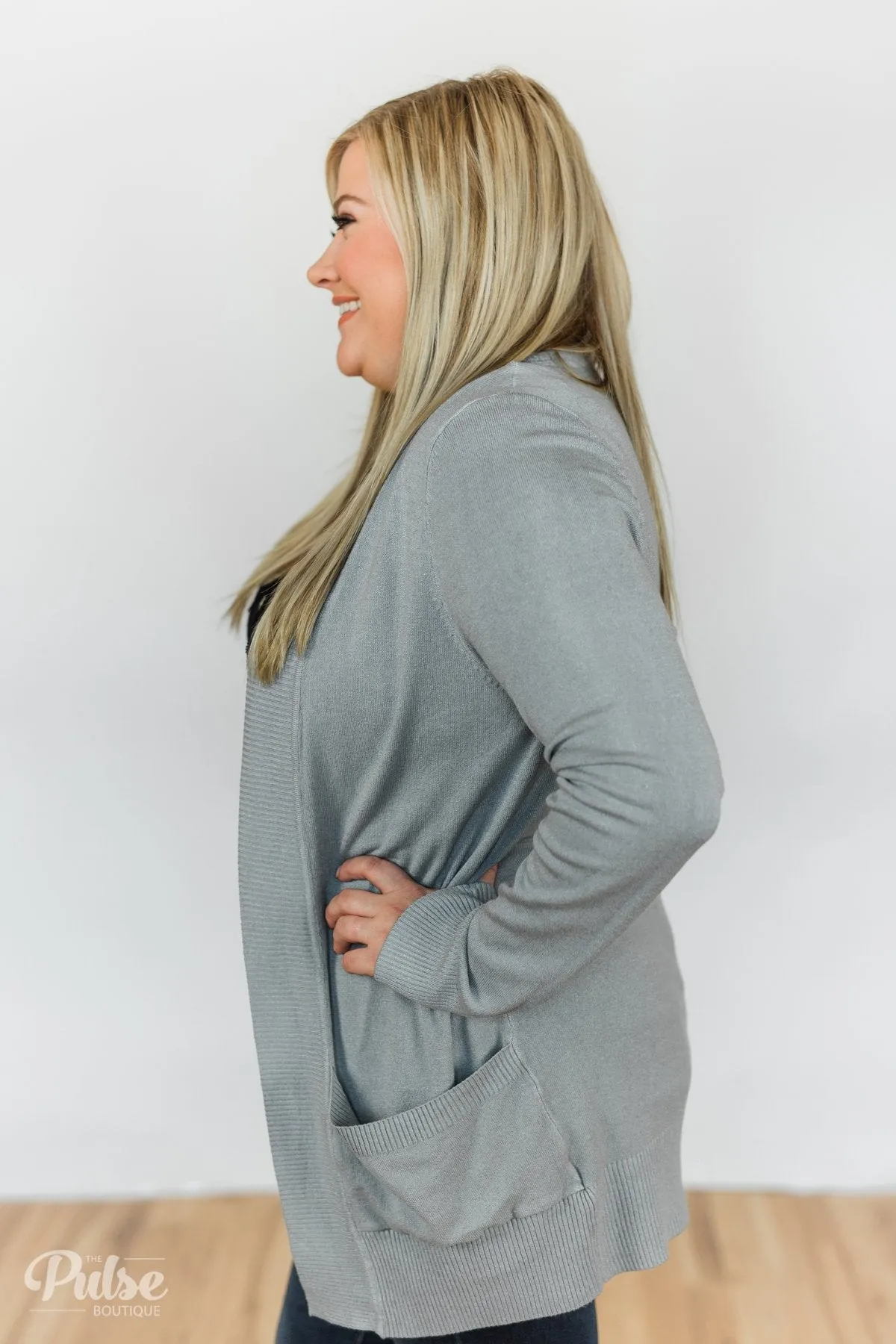 Essential Cardigan- Silver/Grey