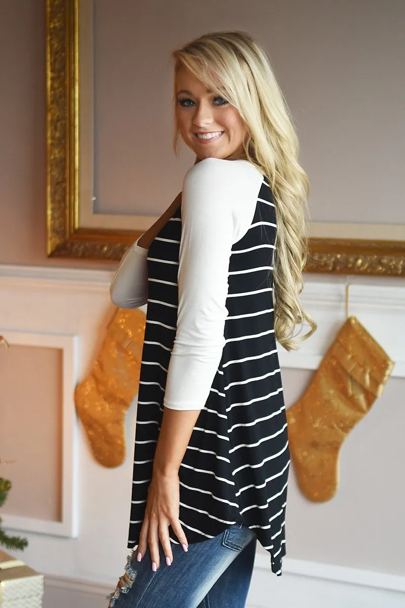Essential Stripe Top ~ Black