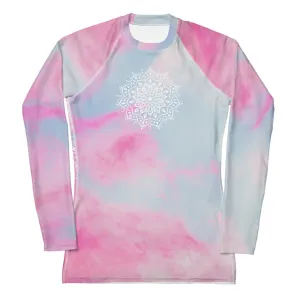 Ethereal Heart Chakra Mandala Women's Rash Guard UPF 50 by Goddess Swag