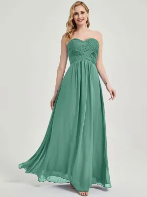 Eucalyptus Strapless Sweetheart  Chiffon Maternity Bridesmaid Dress