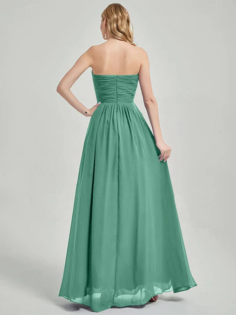 Eucalyptus Strapless Sweetheart  Chiffon Maternity Bridesmaid Dress