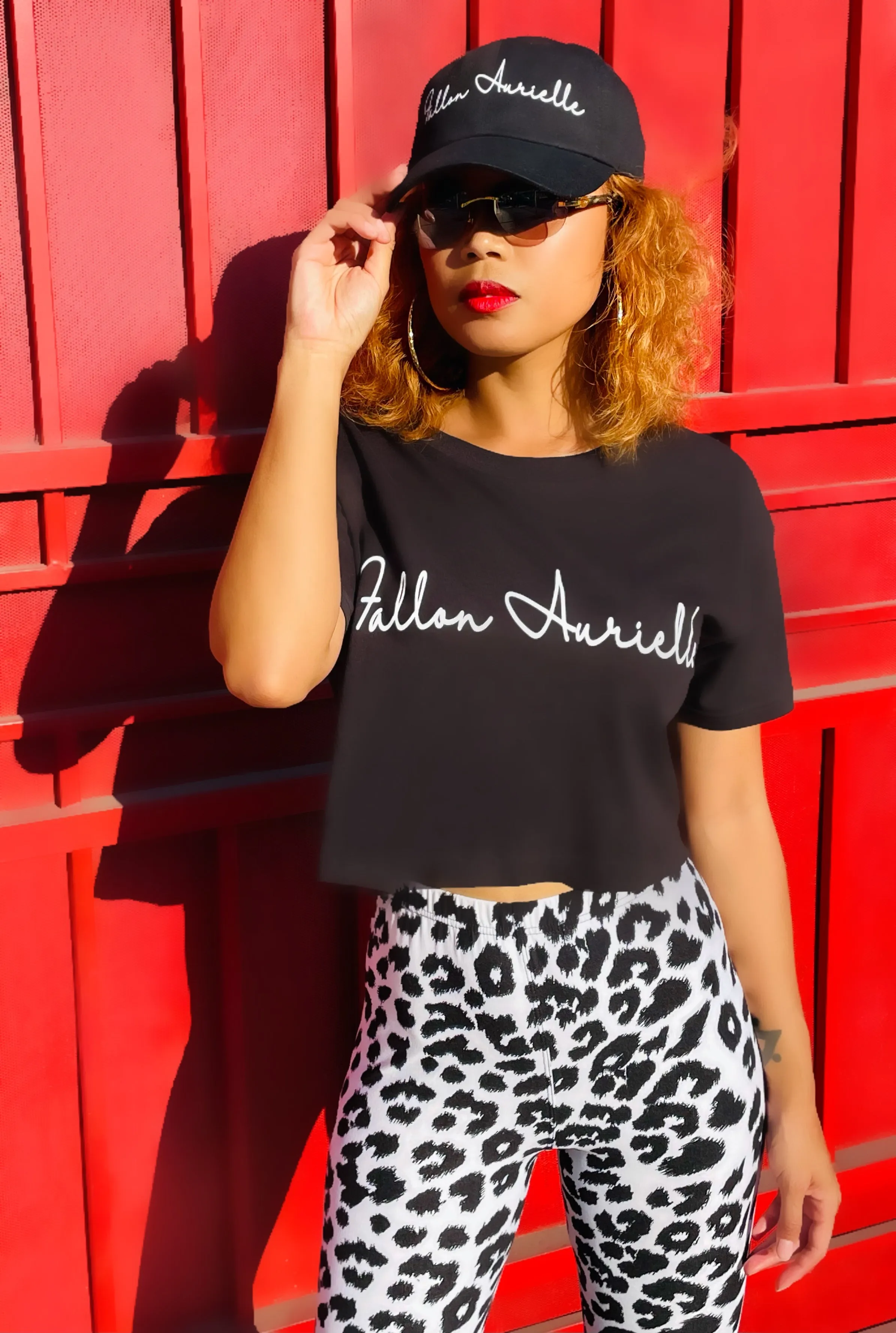 Fallon Aurielle Signature Classic Crop Top (Black & White)