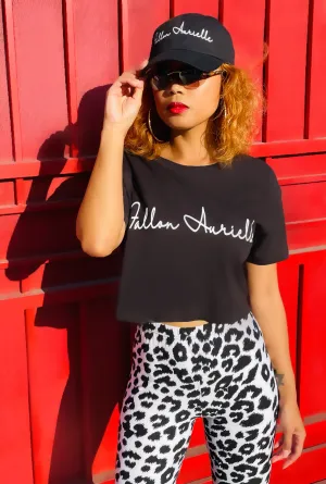 Fallon Aurielle Signature Classic Crop Top (Black & White)