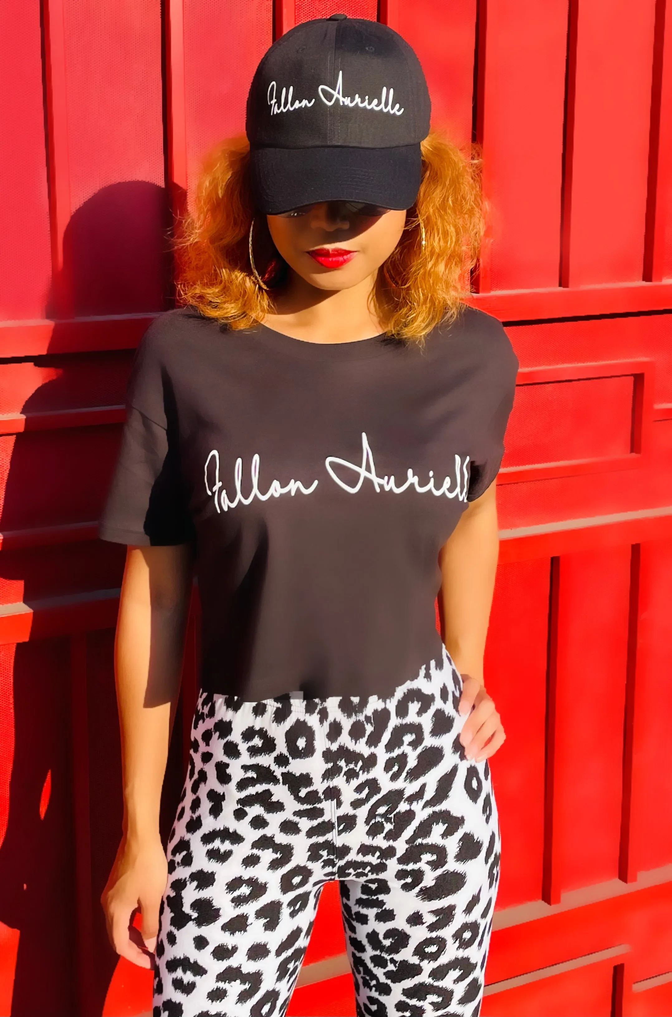 Fallon Aurielle Signature Classic Crop Top (Black & White)
