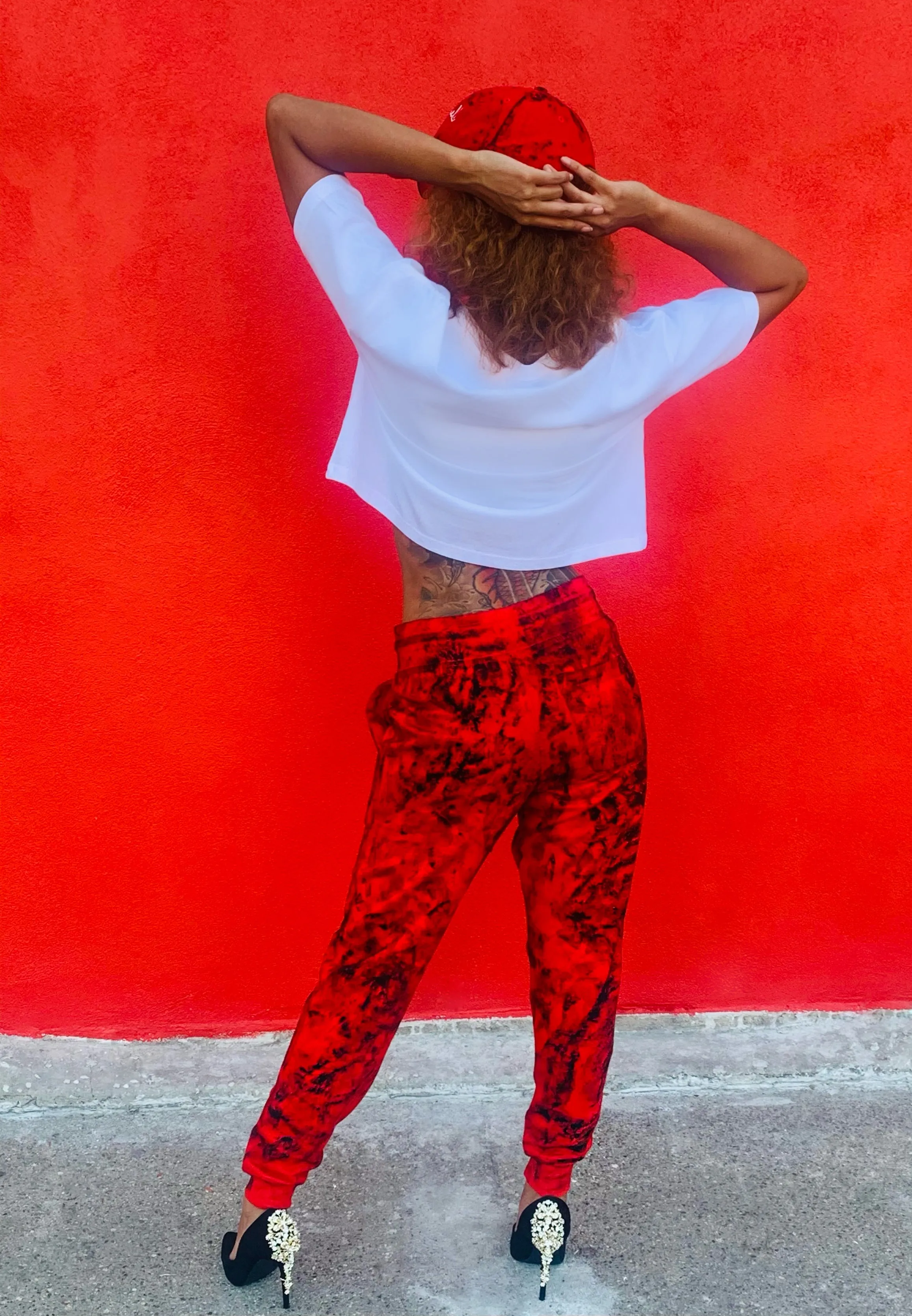 Fallon Aurielle Signature Classic Crop Top (White & Red)